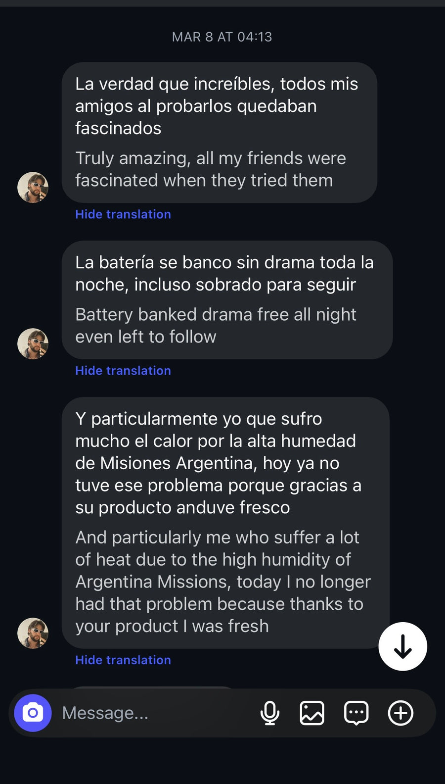 Customer review screenshot