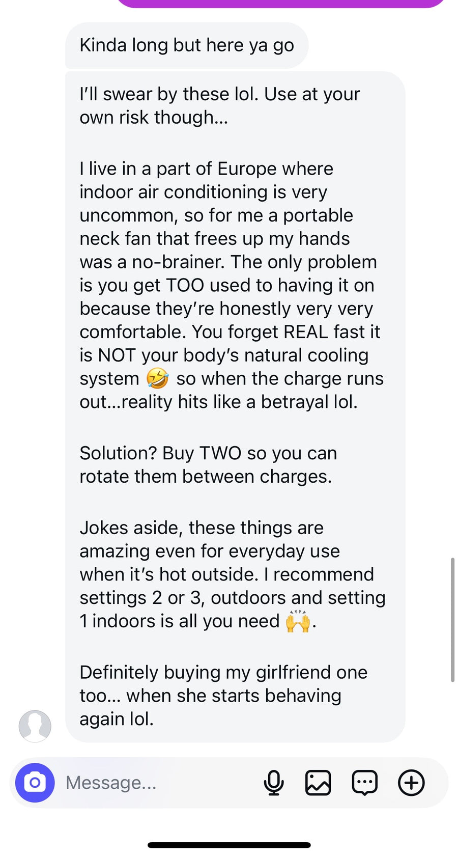 Customer review screenshot