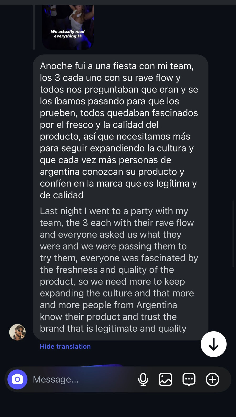 Customer review screenshot
