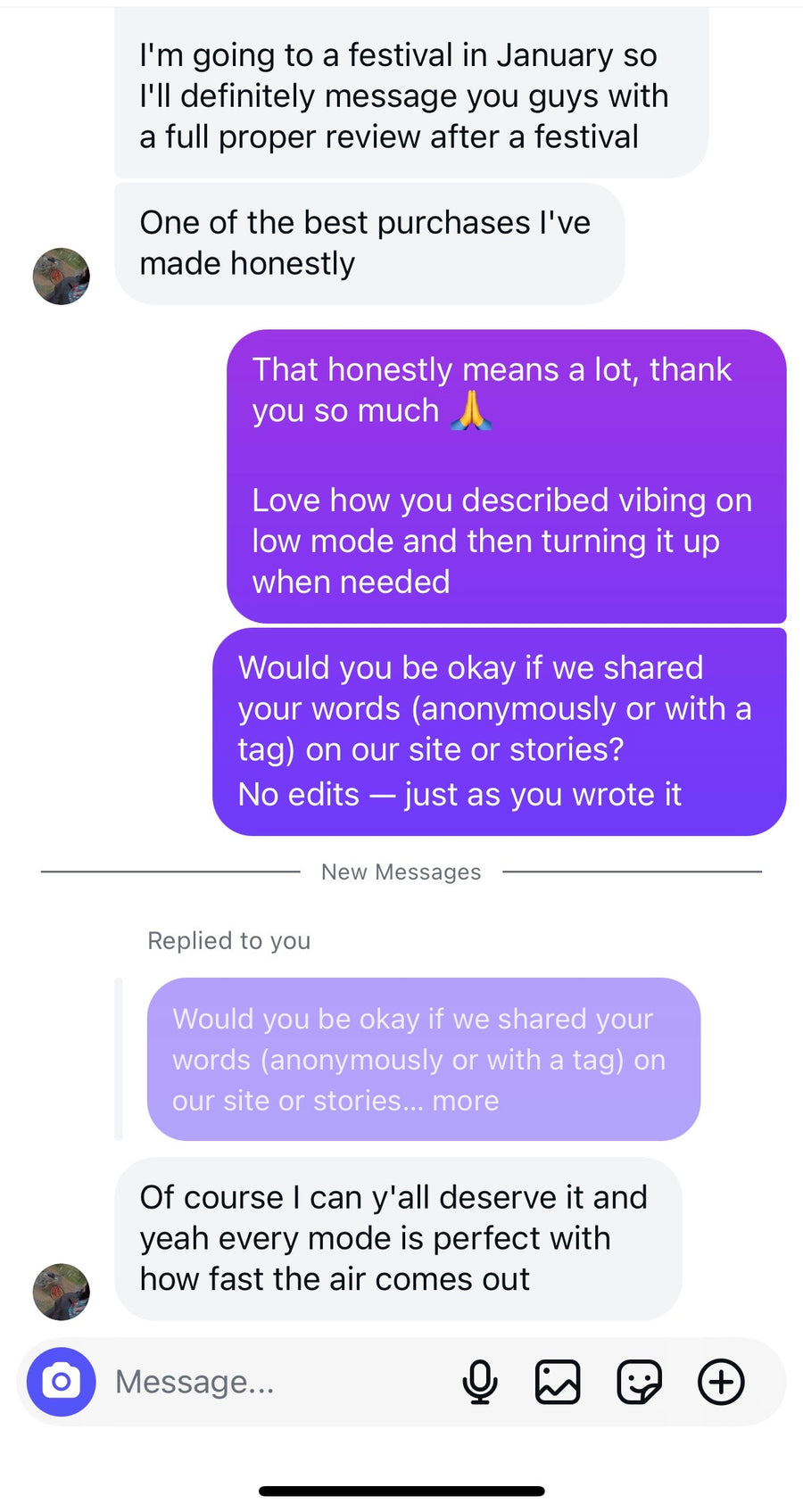 Customer review screenshot