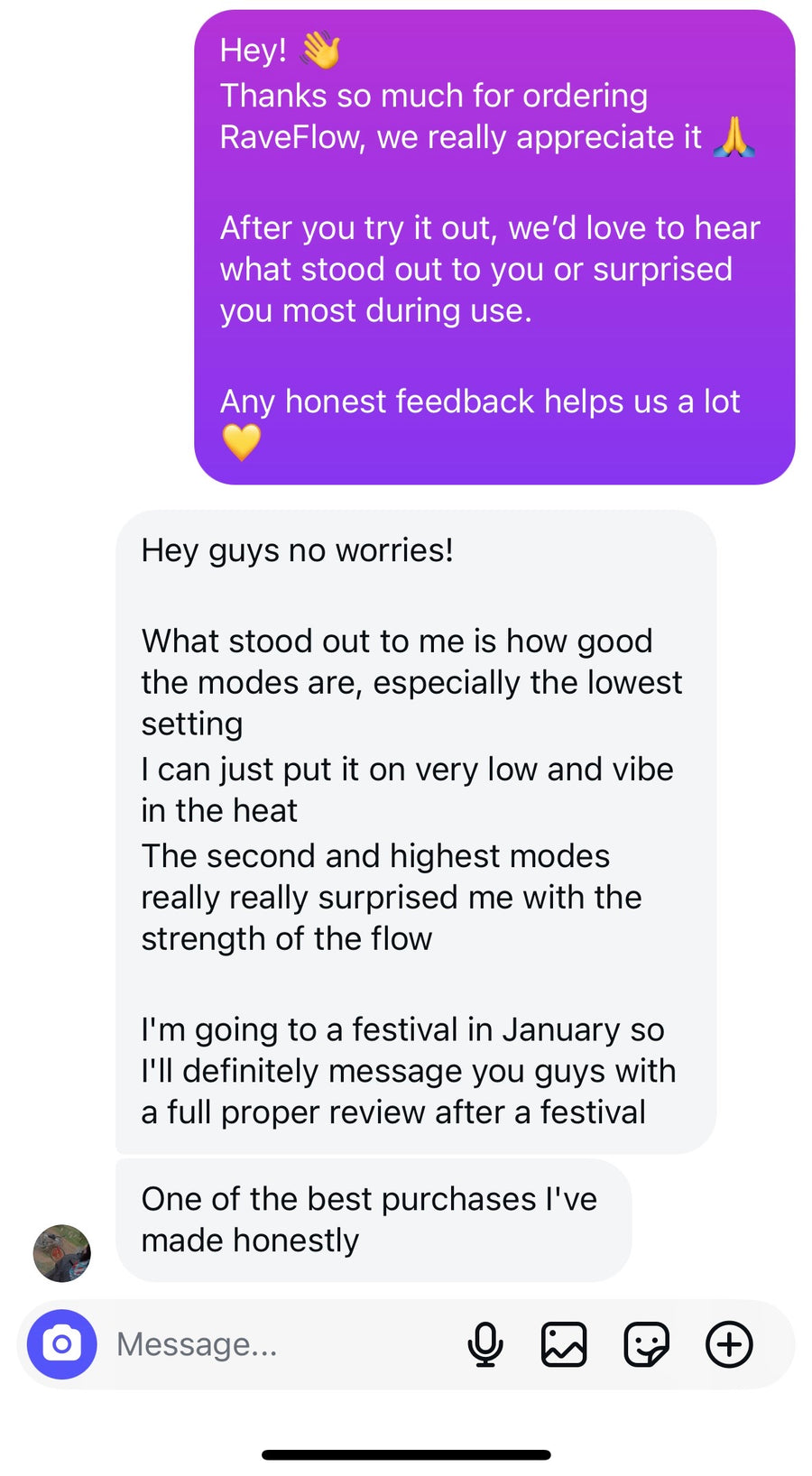 Customer review screenshot